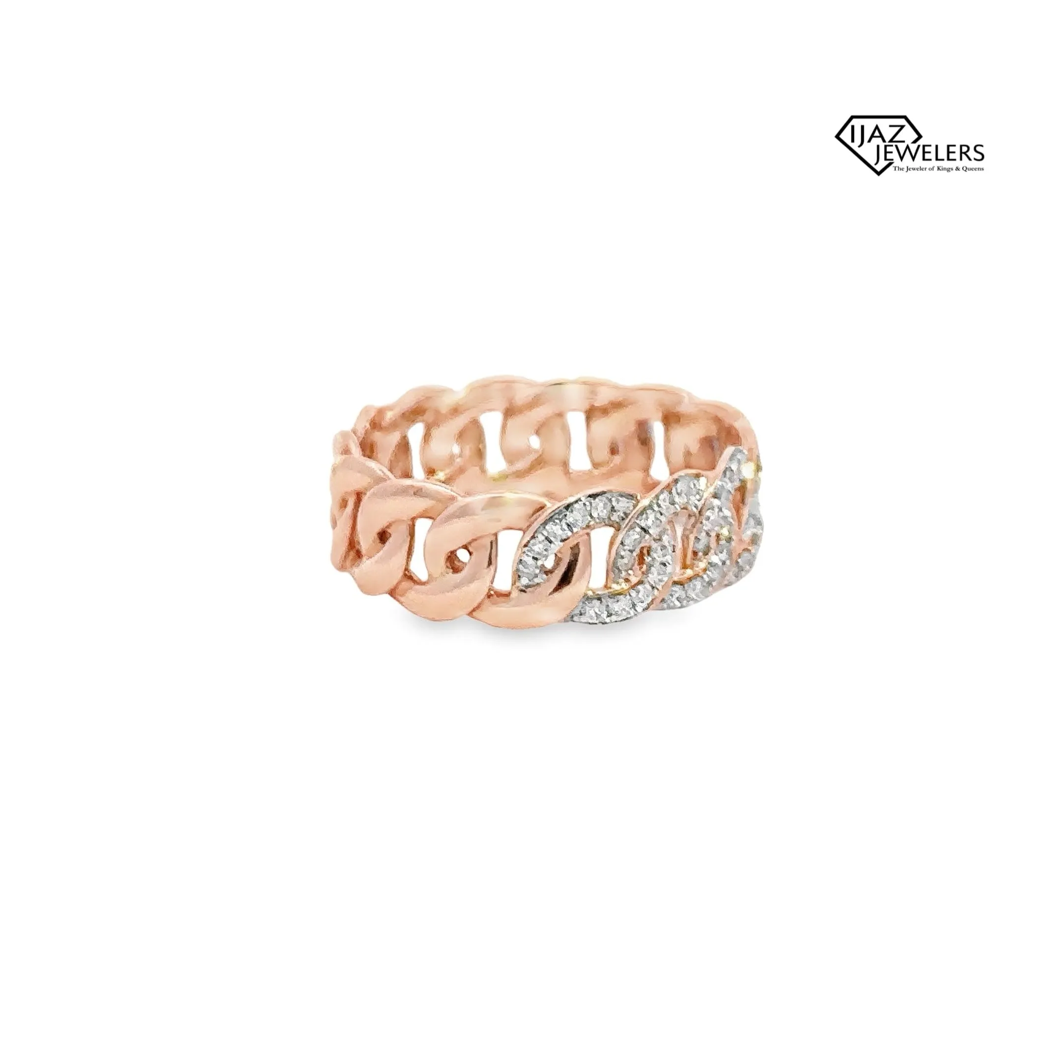 14K Rose Gold 0.61 CTW Diamond Cuban Ring