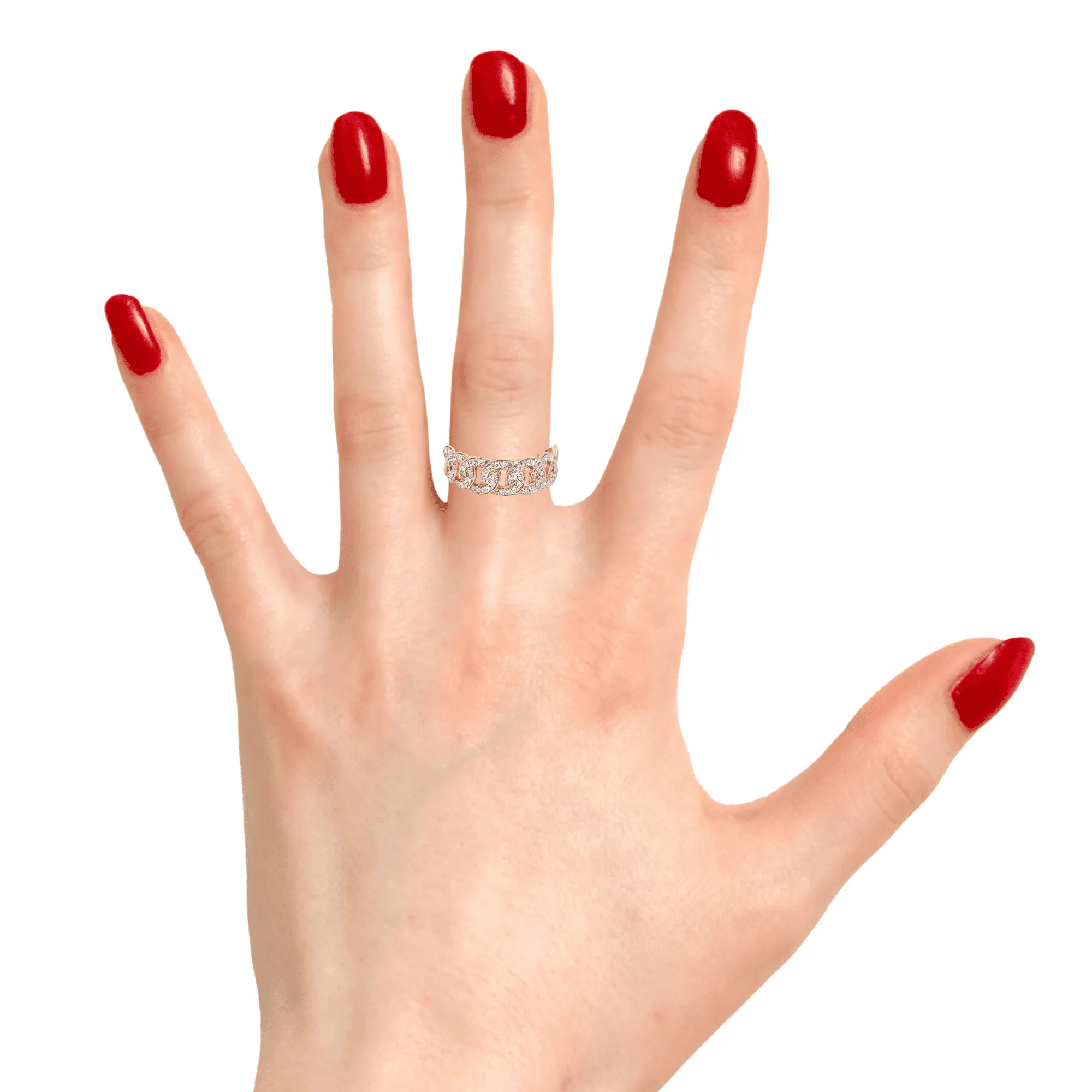 14K Rose Gold 0.61 CTW Diamond Cuban Ring