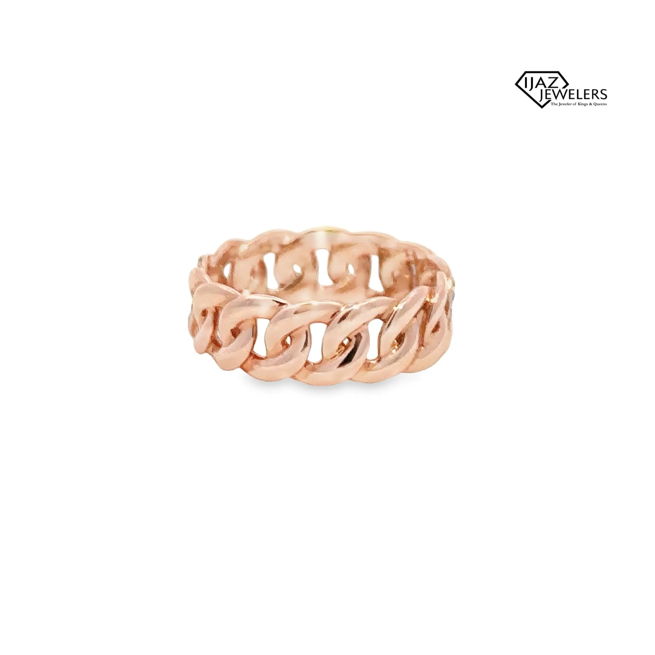 14K Rose Gold 0.61 CTW Diamond Cuban Ring