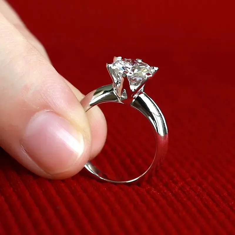 14k White Gold Solitaire Moissanite Engagement Ring 1.5ct