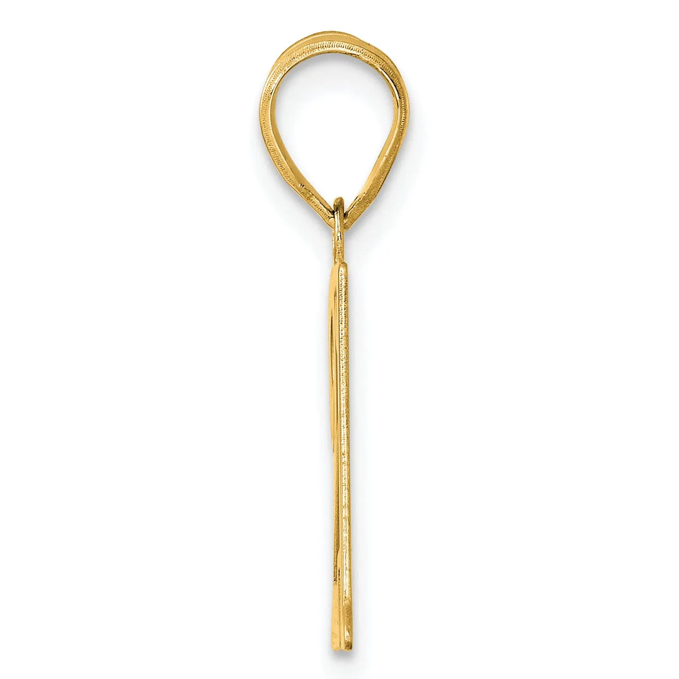 14k Yellow Gold Polished Finish Number 21 Charm Pendant