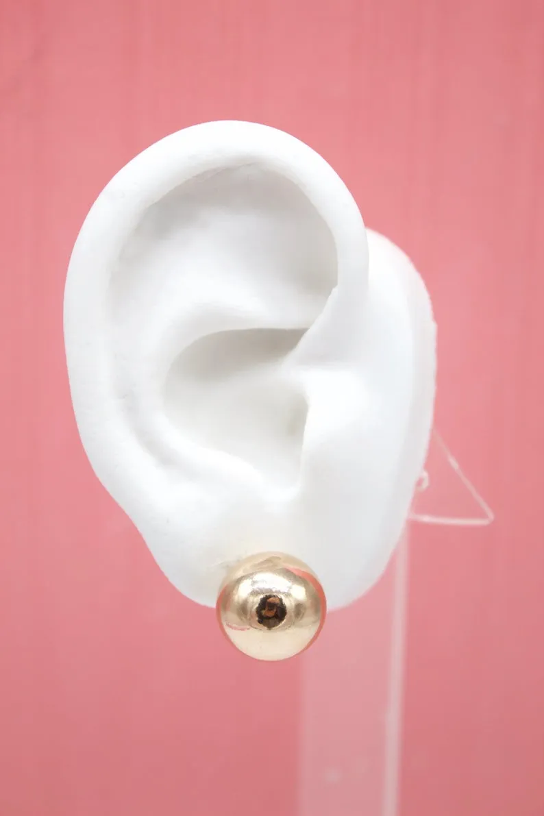 18K Gold Filled Large Ball Stud Earrings (L141)(L150)