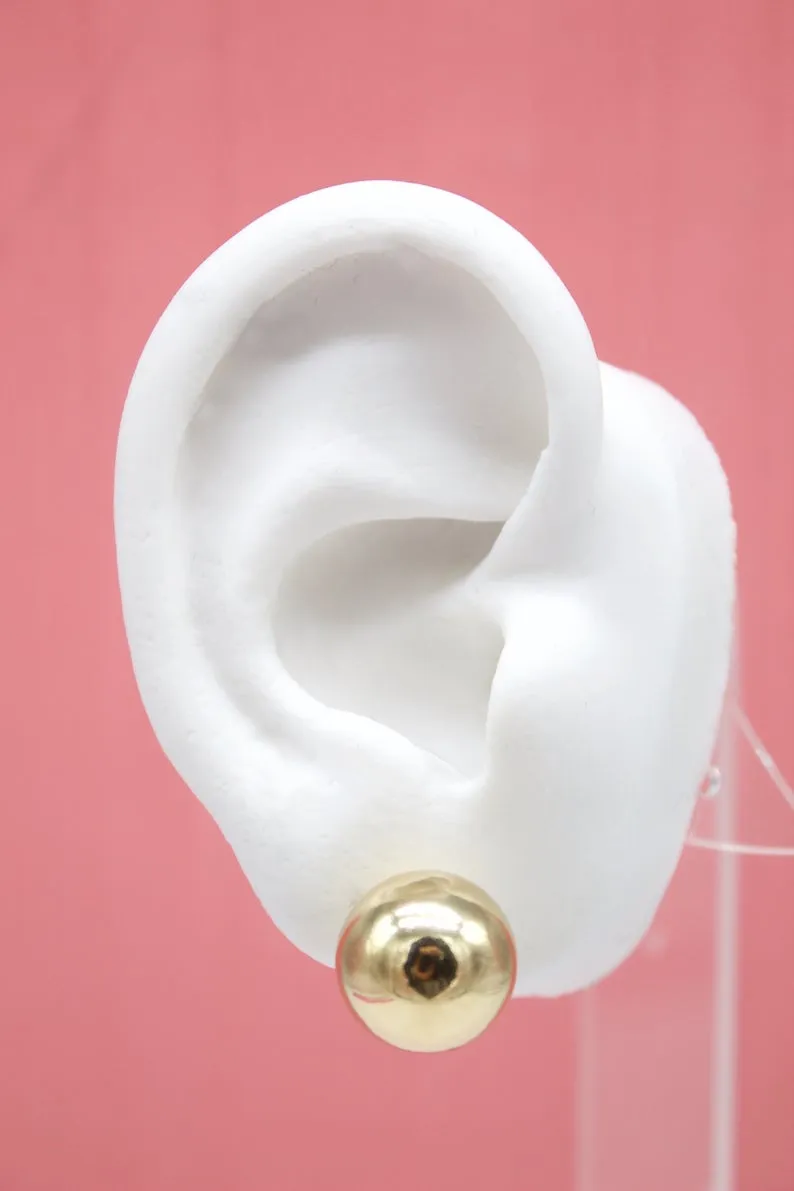 18K Gold Filled Large Ball Stud Earrings (L141)(L150)