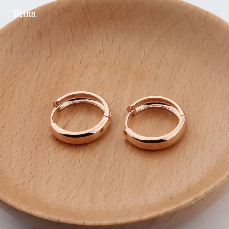 585 Rose Gold Hoops Earrings