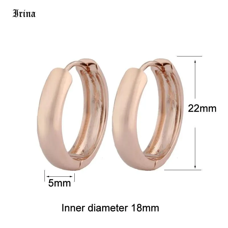 585 Rose Gold Hoops Earrings