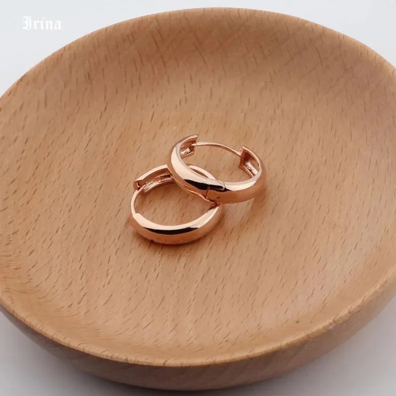 585 Rose Gold Hoops Earrings