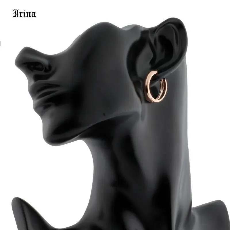 585 Rose Gold Hoops Earrings
