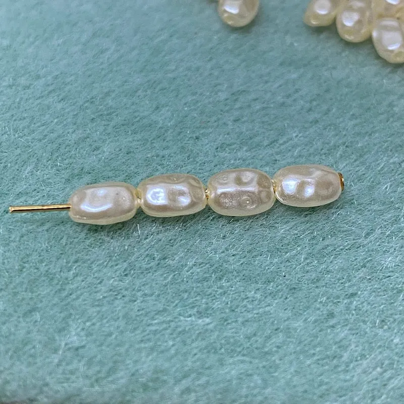 7x5x3mm Flat  (100) - White - Vintage Vintage Pearls