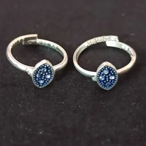925 Silver Adjustable Toe Rings Pair (Design 119)