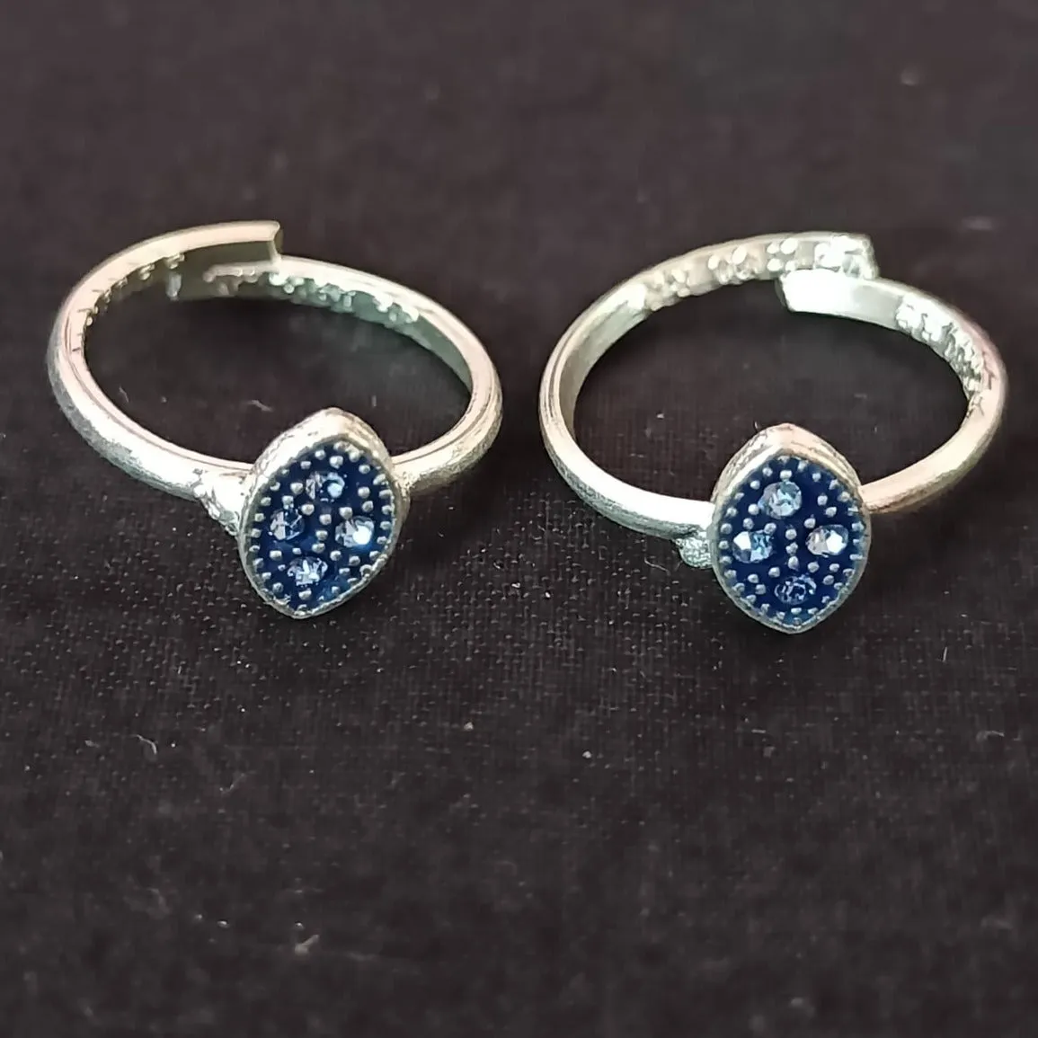 925 Silver Adjustable Toe Rings Pair (Design 119)