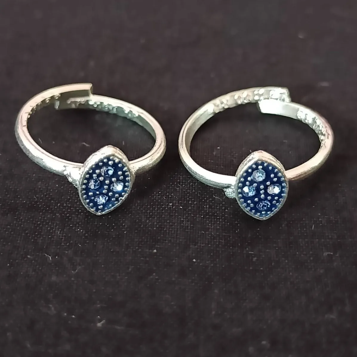 925 Silver Adjustable Toe Rings Pair (Design 119)