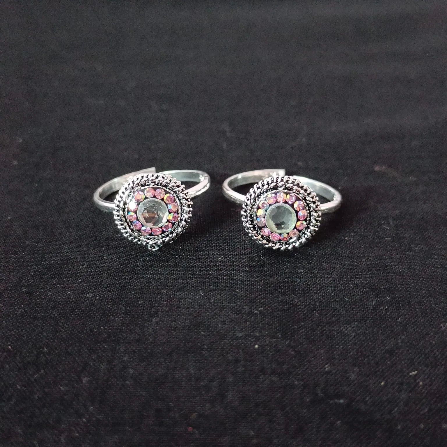 925 Silver Adjustable Toe Rings Pair (Design 141)