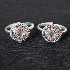 925 Silver Adjustable Toe Rings Pair (Design 141)