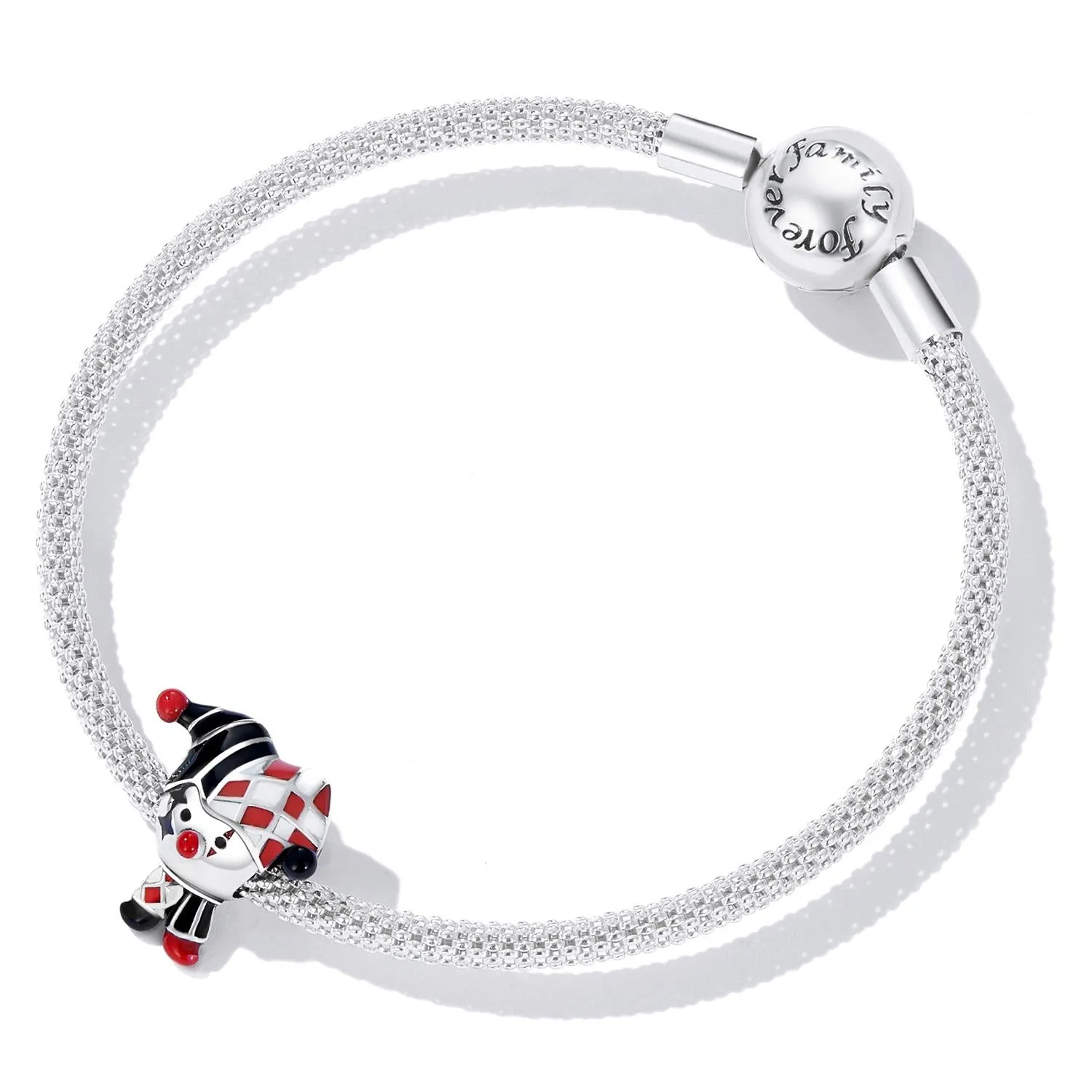 925 Sterling Silver Poker Clown Beads For Diy Bracelets & Necklaces