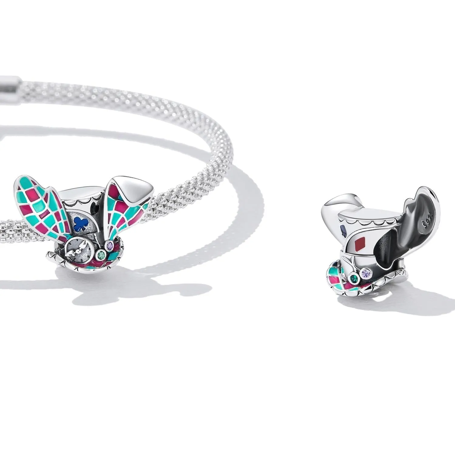 925 Sterling Silver Rabbit Ear Magic Hat Beads For Diy Bracelets & Necklaces