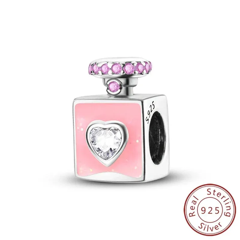 925 Sterling Silver Zircon Perfume Charms For Diy Bracelets Women Gift