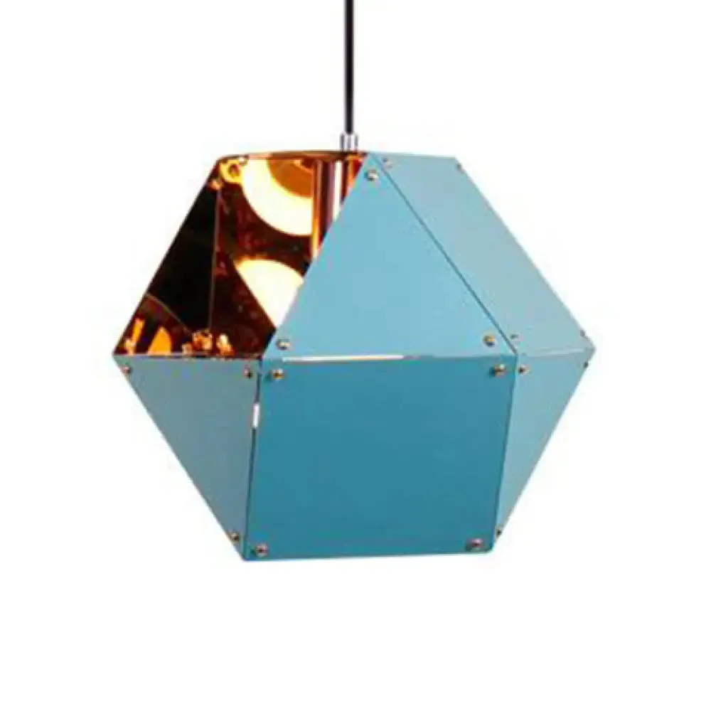 9.5"/12" Gem Hanging Light Kit - Minimalist Metal Pendant Lamp in Black/White/Pink