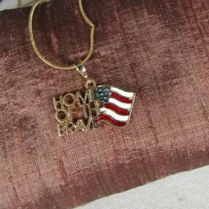 American Flag Pendant Necklace