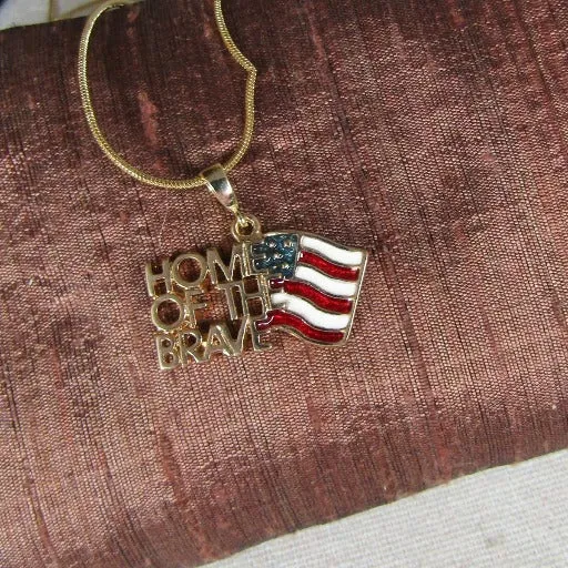 American Flag Pendant Necklace