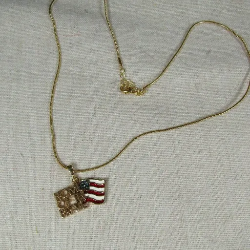 American Flag Pendant Necklace