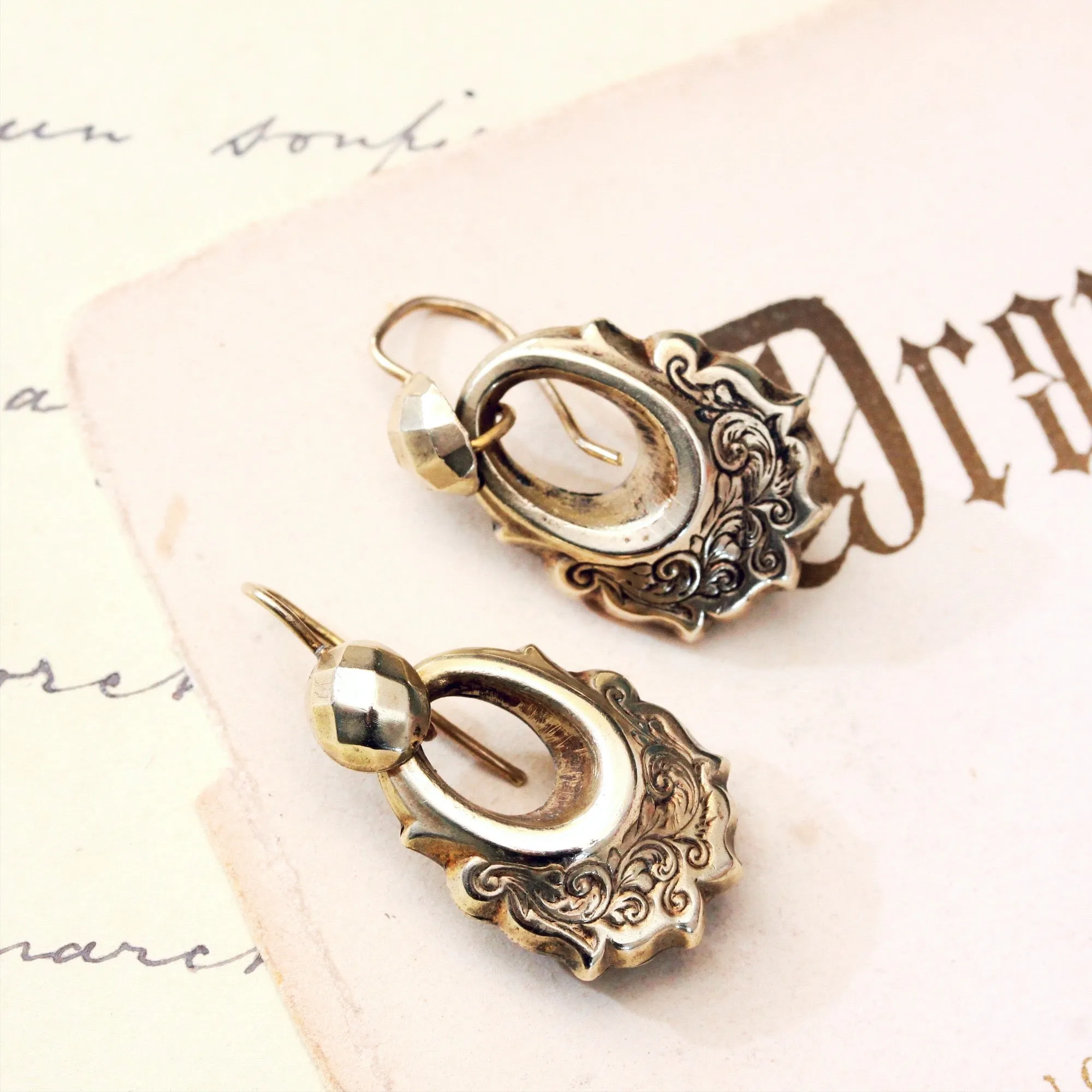 Antique Victorian Hoop Earrings