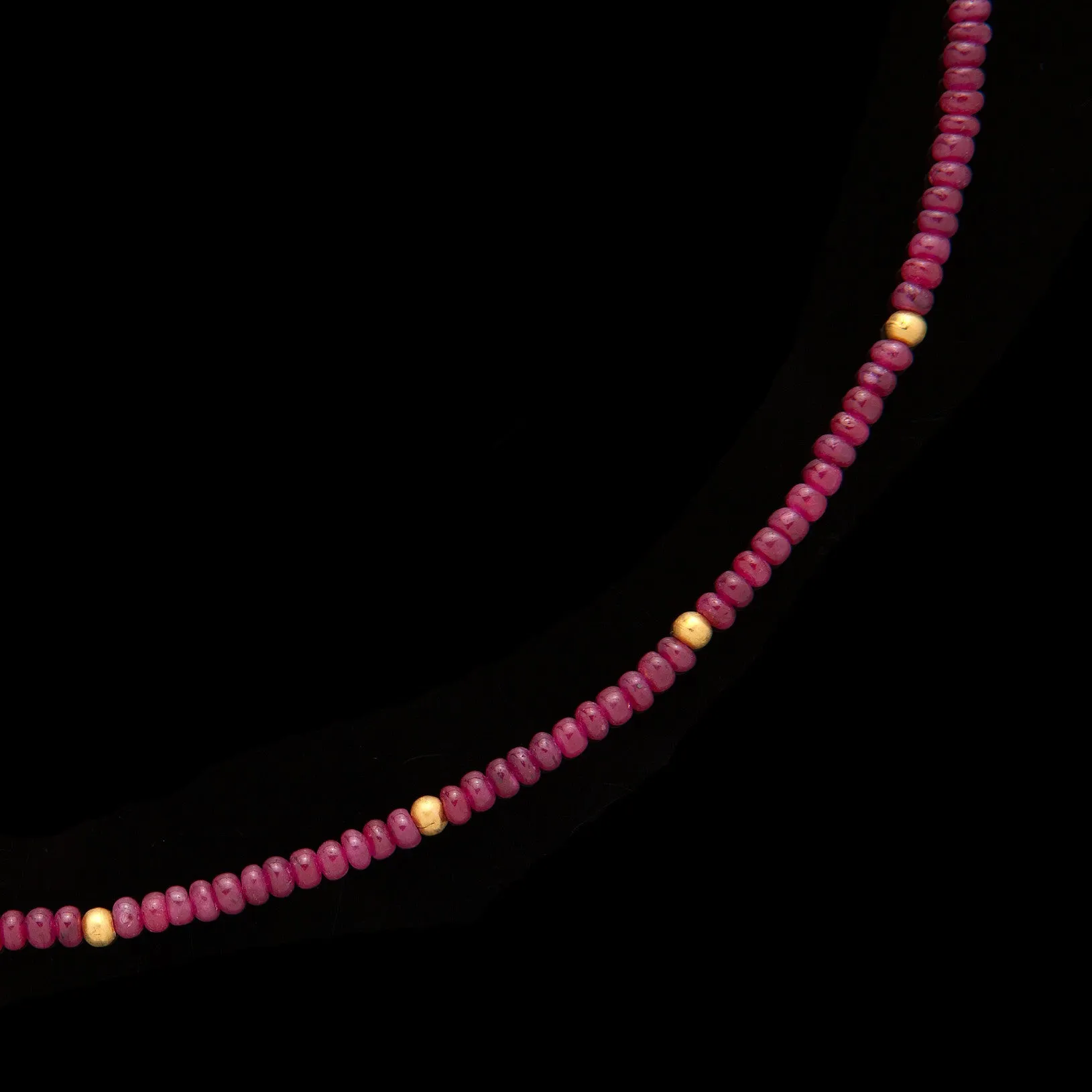 Beaded Ruby 22Kt Yellow Gold Necklace