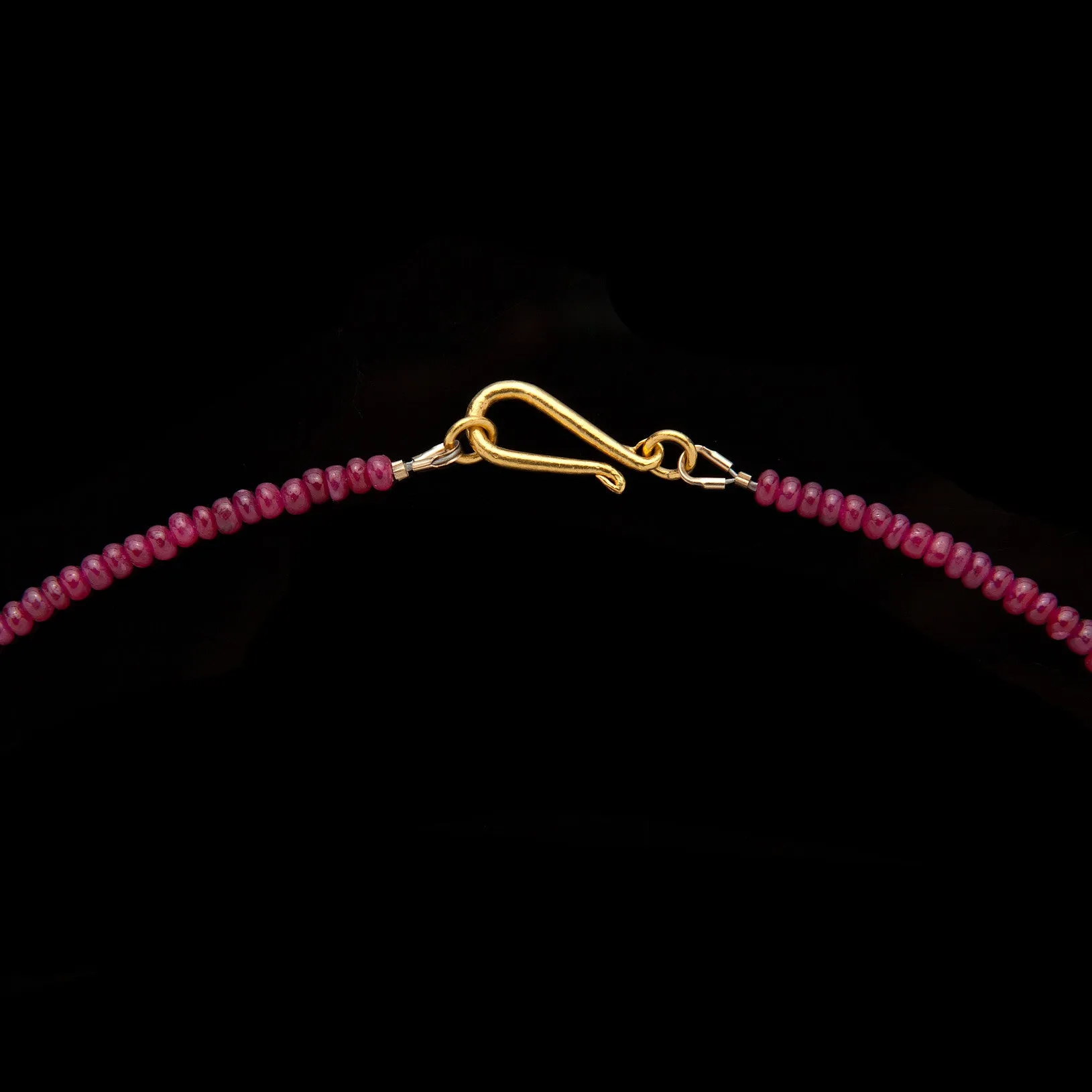Beaded Ruby 22Kt Yellow Gold Necklace