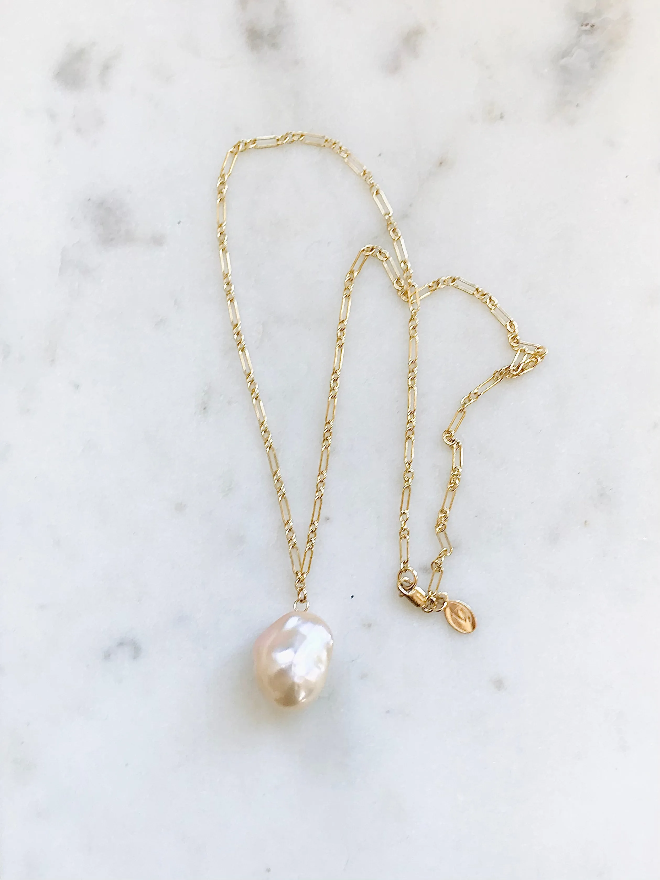 Champagne Baroque Pearl Necklace