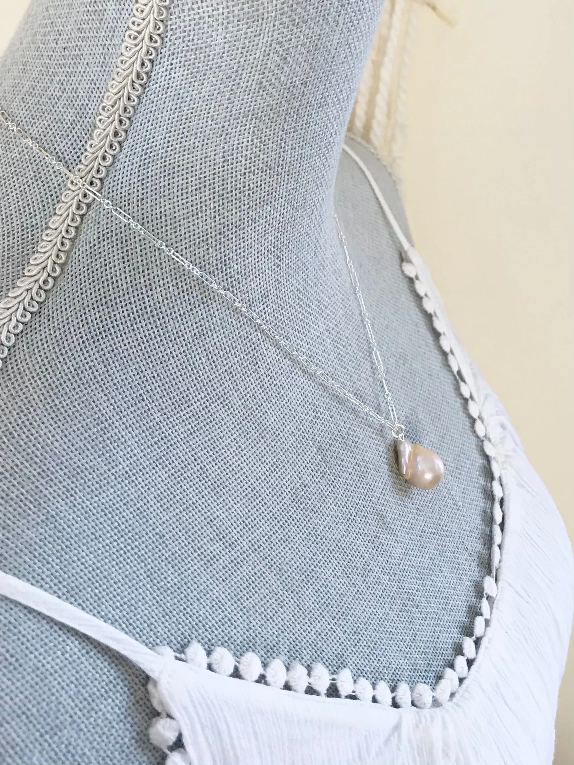 Champagne Baroque Pearl Necklace