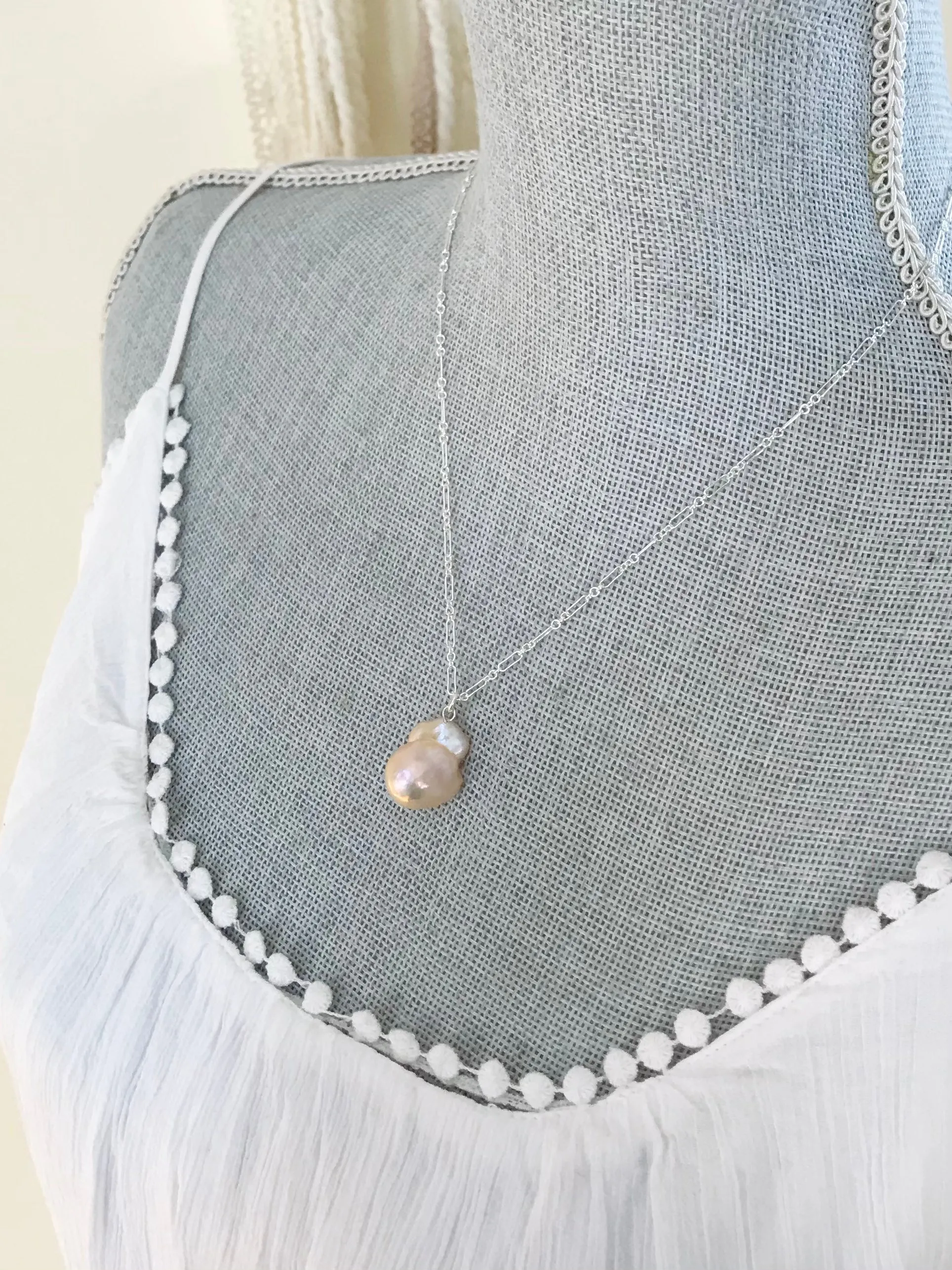 Champagne Baroque Pearl Necklace