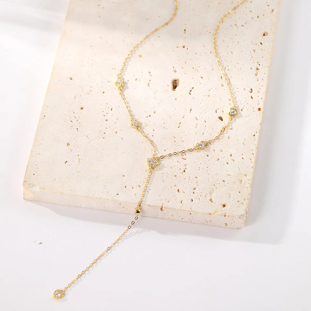 Cherish Y Chain Necklace Sterling Silver Gold