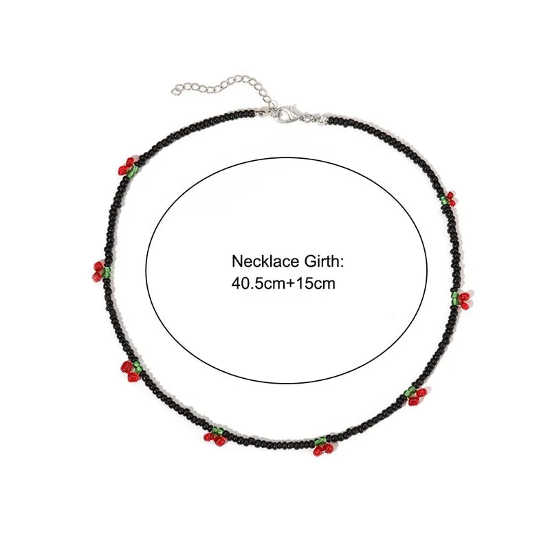 Colorful Bead Necklace Boho Choker Geometric Square Bead Jewelry