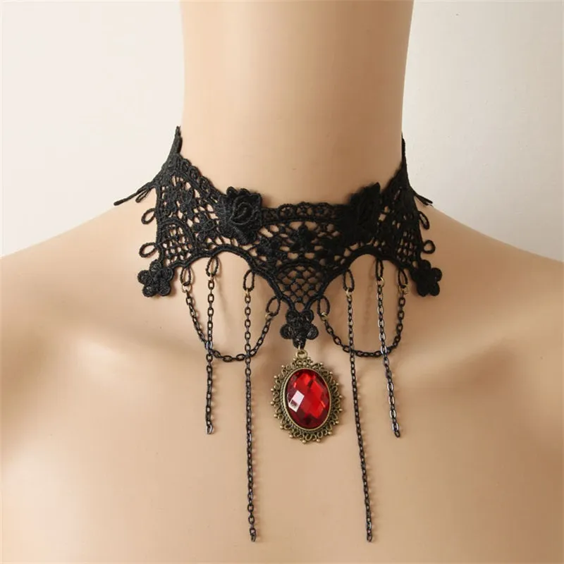 Coraline Bloodmoon - Gothic Choker Necklace by The Nevermore