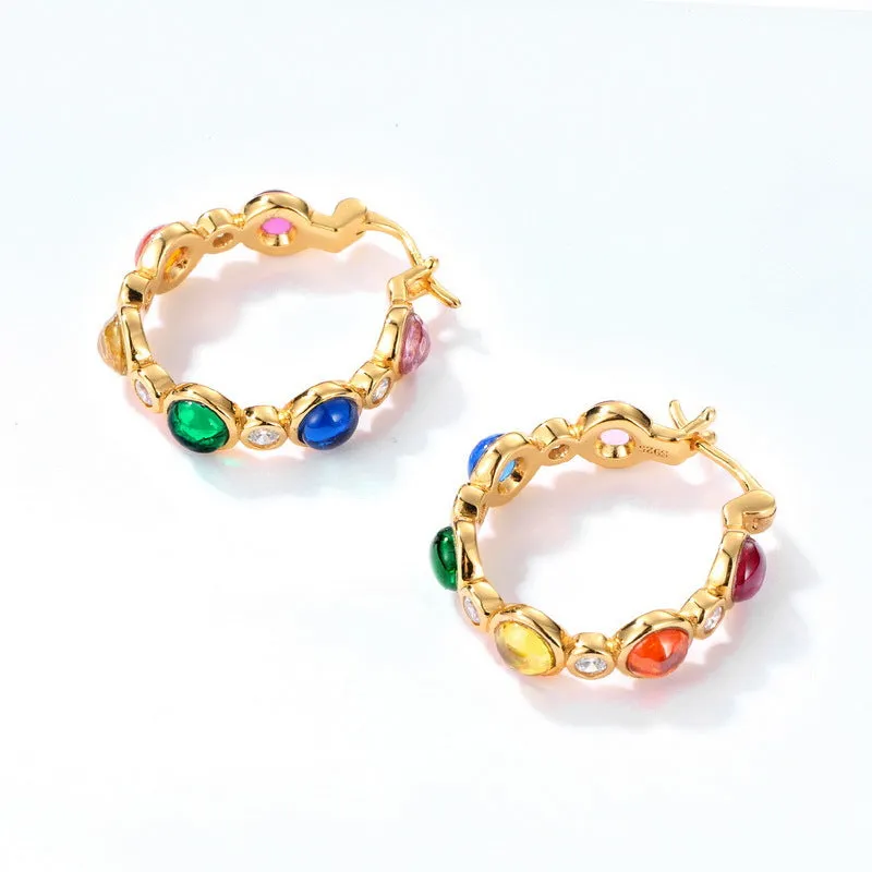 Earrings S925 Silver Plated round Earrings