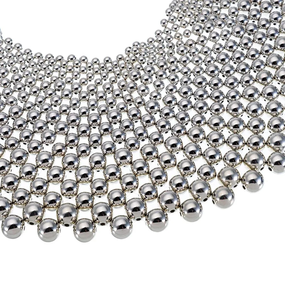 Egyptian Inspired Maxi Choker Necklace - Silver