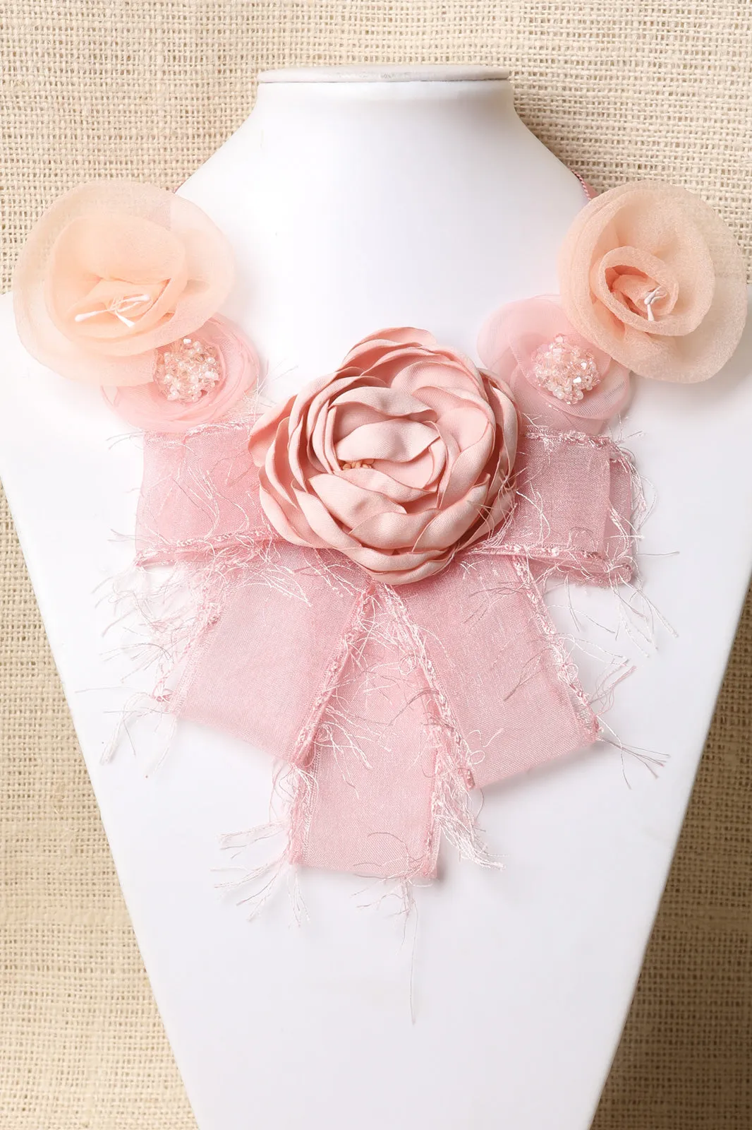 Floral Mesh Statement Necklace