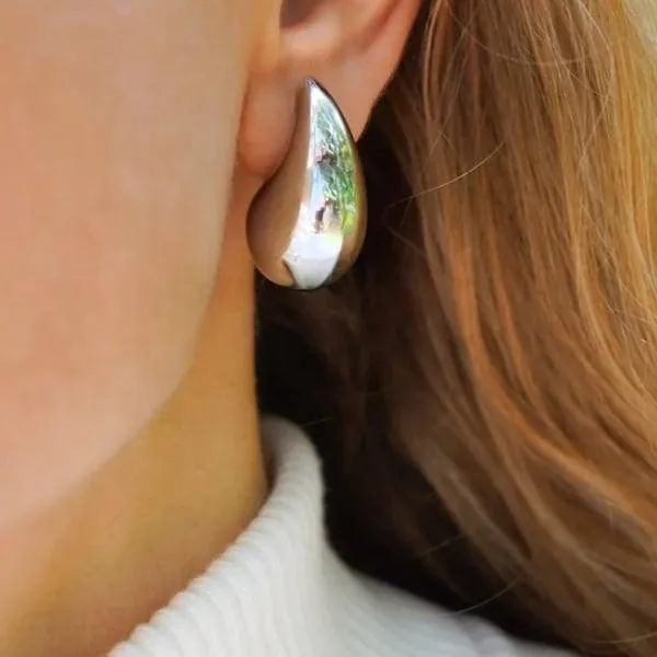 Fringe - Exaggerated Large Water Drop Metal Earrings