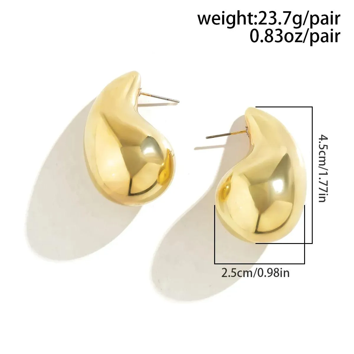 Fringe - Exaggerated Large Water Drop Metal Earrings