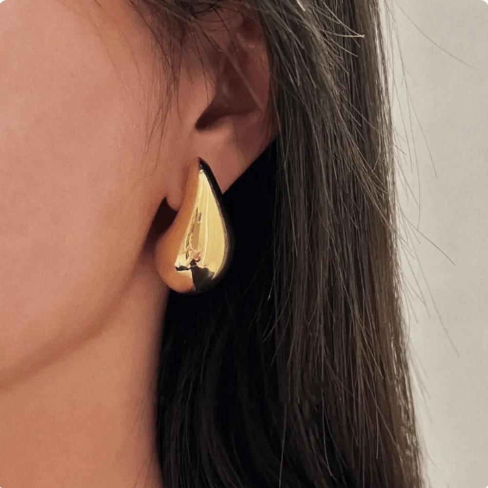 Fringe - Exaggerated Large Water Drop Metal Earrings