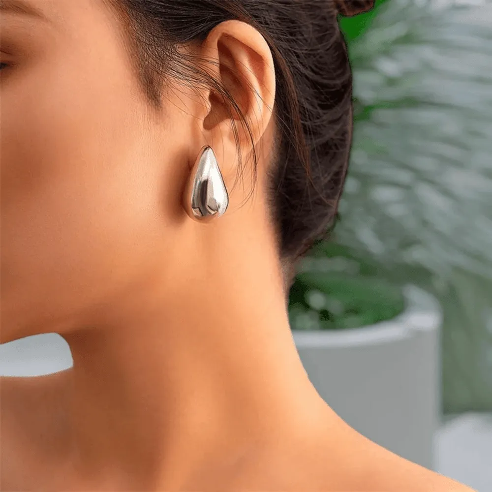 Fringe - Exaggerated Large Water Drop Metal Earrings