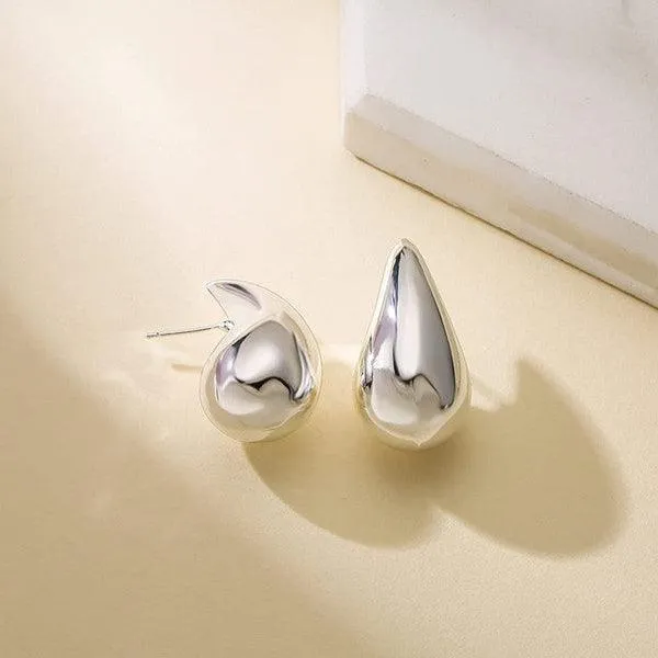 Fringe - Exaggerated Large Water Drop Metal Earrings
