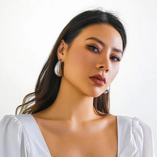 Fringe - Exaggerated Large Water Drop Metal Earrings