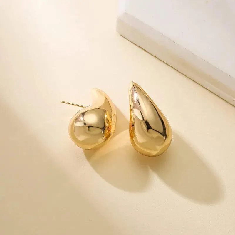 Fringe - Exaggerated Large Water Drop Metal Earrings