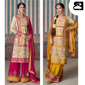 Kasturi Ethnic Silk Set with Jacquard Lace