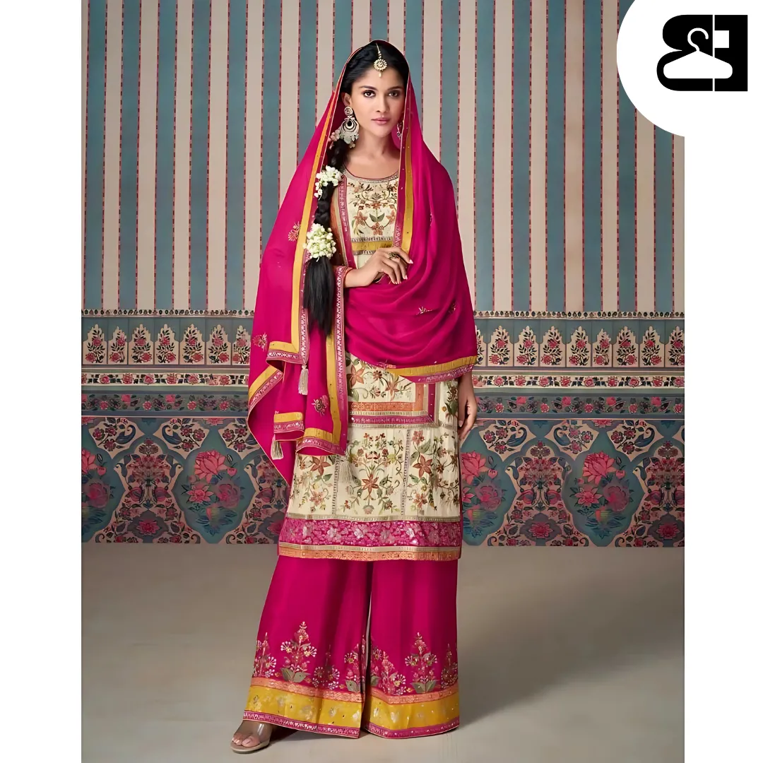 Kasturi Ethnic Silk Set with Jacquard Lace