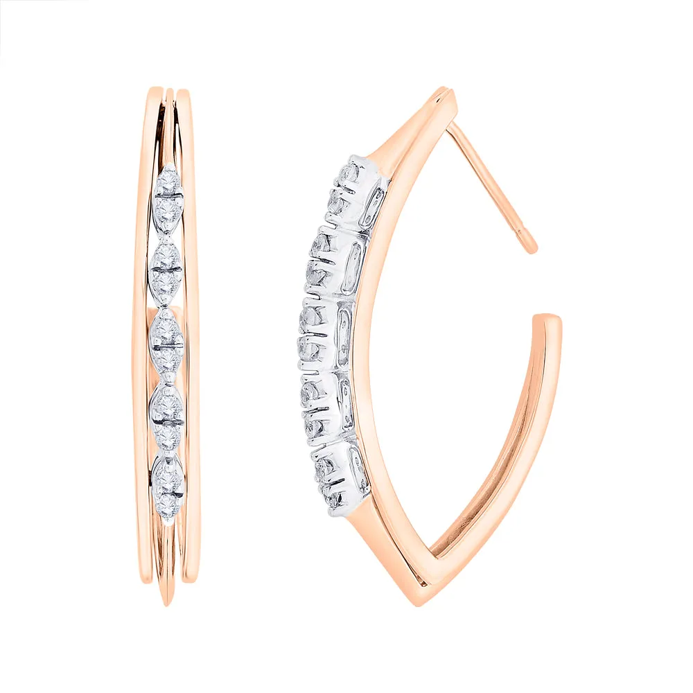 KATARINA 3/8 cttw Channel Set Diamond J-Hoop Earrings