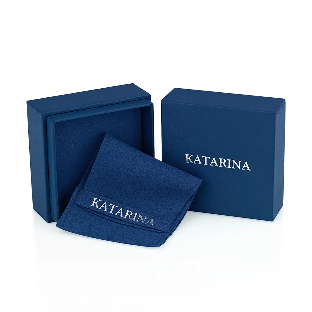 KATARINA 3/8 cttw Channel Set Diamond J-Hoop Earrings