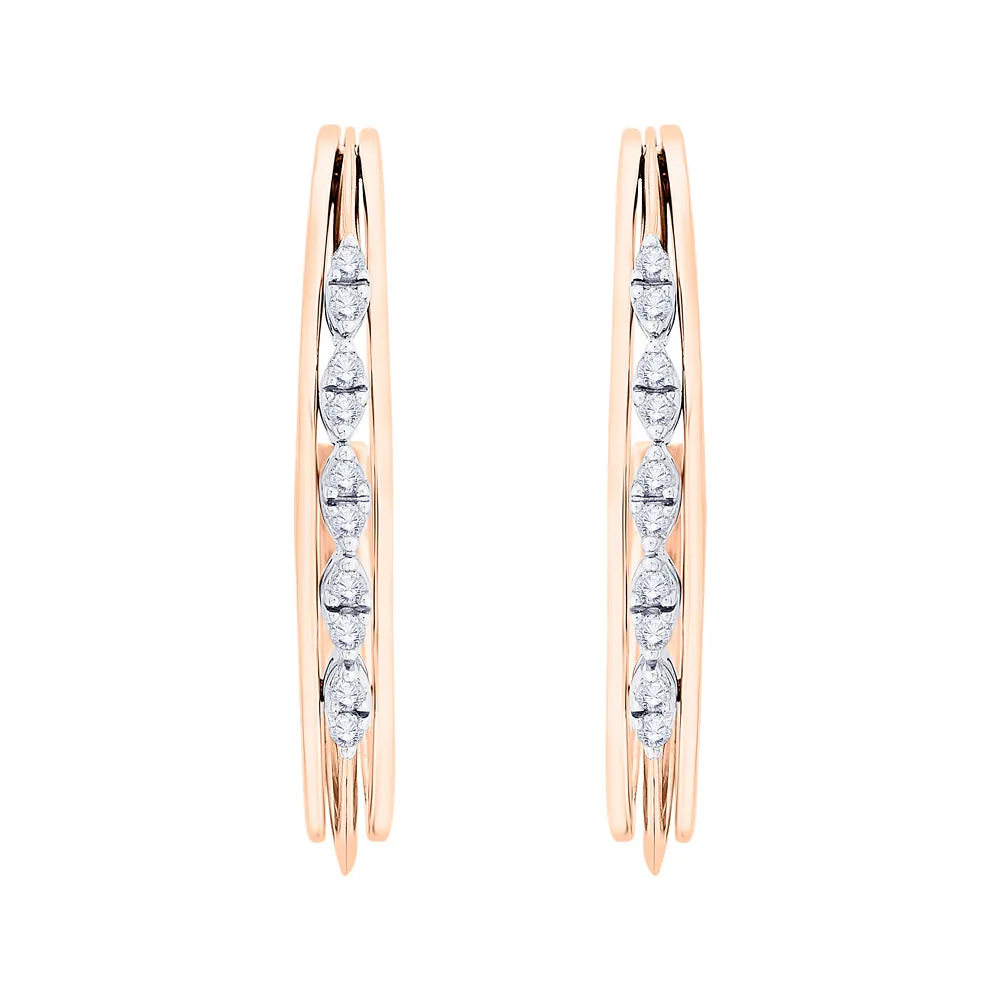 KATARINA 3/8 cttw Channel Set Diamond J-Hoop Earrings