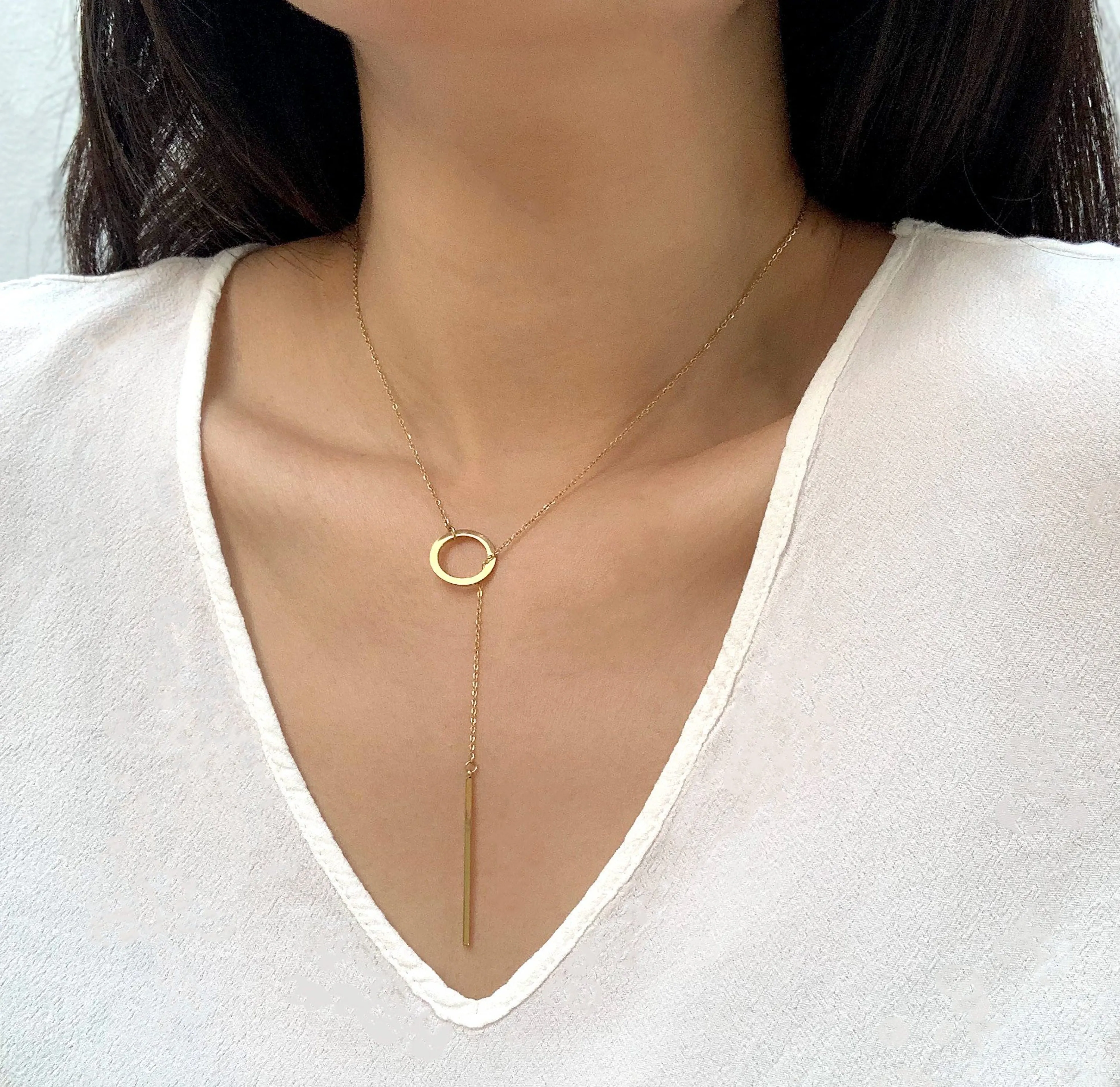 LANA LARIAT BAR CHAIN NECKLACE