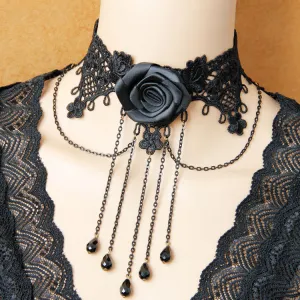 Lucinda Lindley - Retro Black Lace Choker by The Nevermore